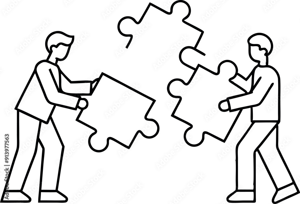 Teamwork Concept With People Holding Puzzle Pieces Teamwork Concept With People Holding Puzzle Pieces