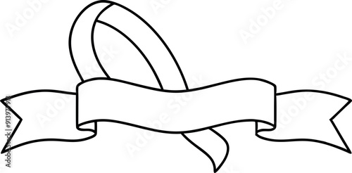 Blank Ribbon Banner Outline for Custom Text Designs