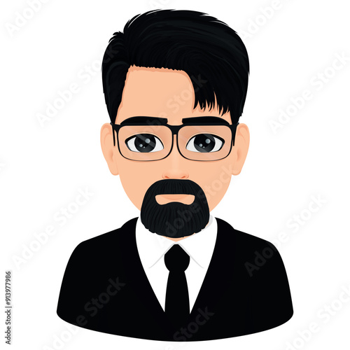 Portrait of handsome and bearded male man