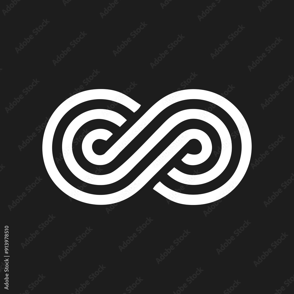 Black infinity symbol icon. Simple flat vector design element. Black infinity symbol icon. Simple flat vector design element.