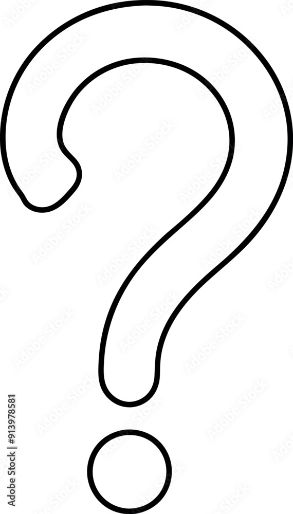 Black And White Question Mark Line Drawing Outline Black And White Question Mark Line Drawing Outline