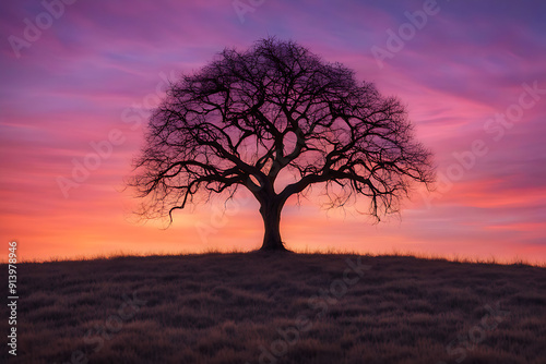 tree silhouette in sunset