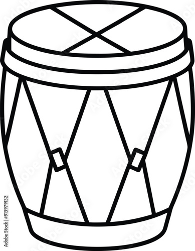  Nice drum silhouette vector.