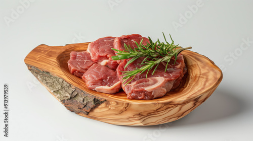 Fresh Raw Veal Meat Isolated on White Background, High-Quality Beef Cut for Culinary Use, Ideal for Cooking and Recipe Preparation photo