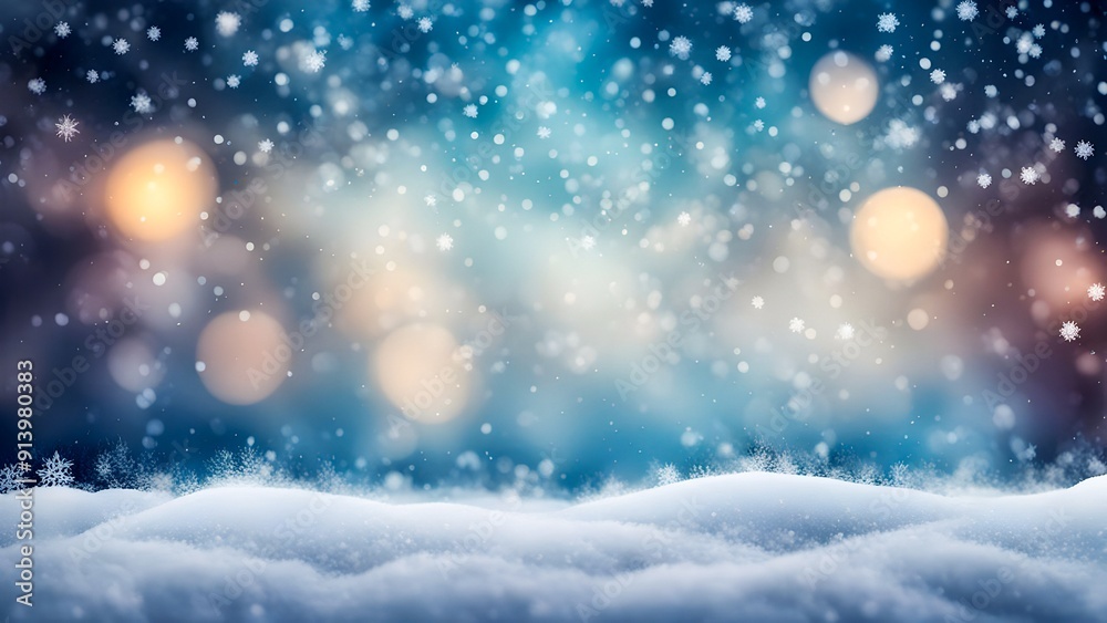 Snowfall background with gentle light and bokeh effects, evoking a tranquil, enchanting winter scene. Perfect for christmas and winter background design Snowfall background with gentle light and bokeh effects, evoking a tranquil, enchanting winter scene. Perfect for christmas and winter background design