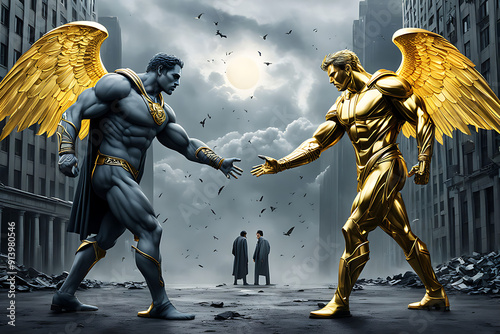 Symbolic Standoff Between Two Titans