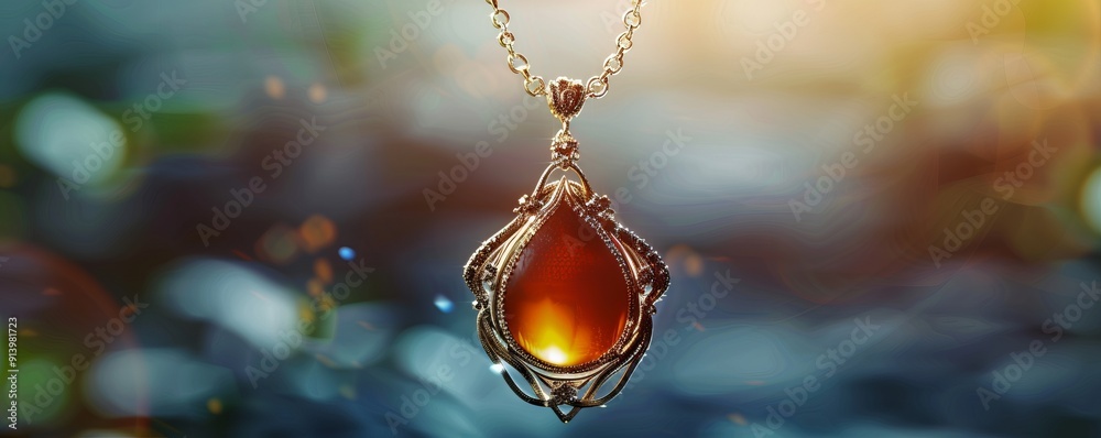 Elegant necklace with a pendant, 4K hyperrealistic photo Elegant necklace with a pendant, 4K hyperrealistic photo