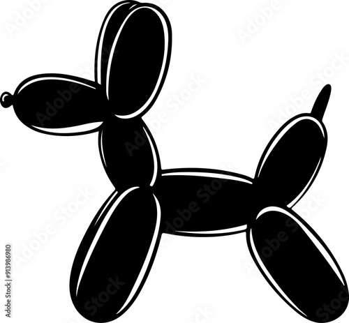black balloon dog silhouette