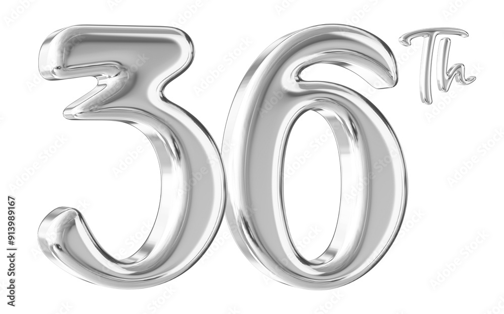 36th Anniversary Silver Number 3D 36th Anniversary Silver Number 3D