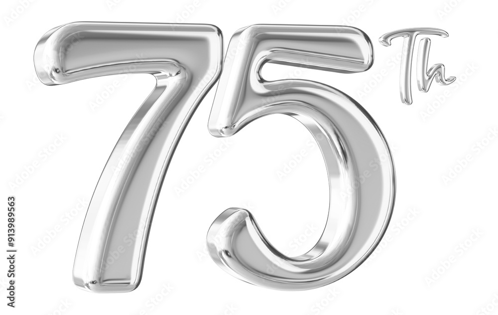 75th Anniversary Silver Number 3D