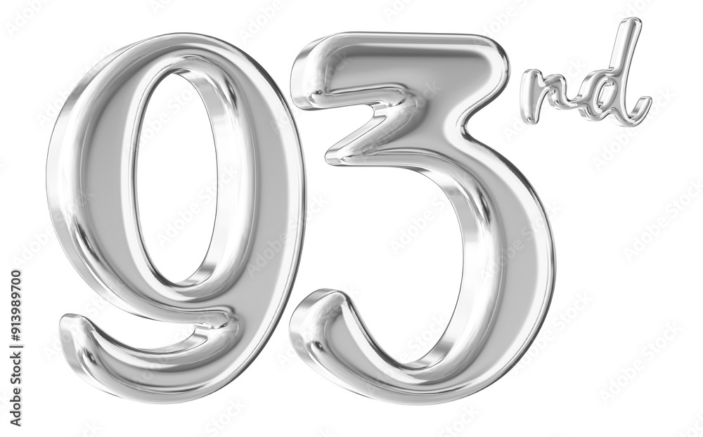 93rd Anniversary Silver Number 3D 93rd Anniversary Silver Number 3D
