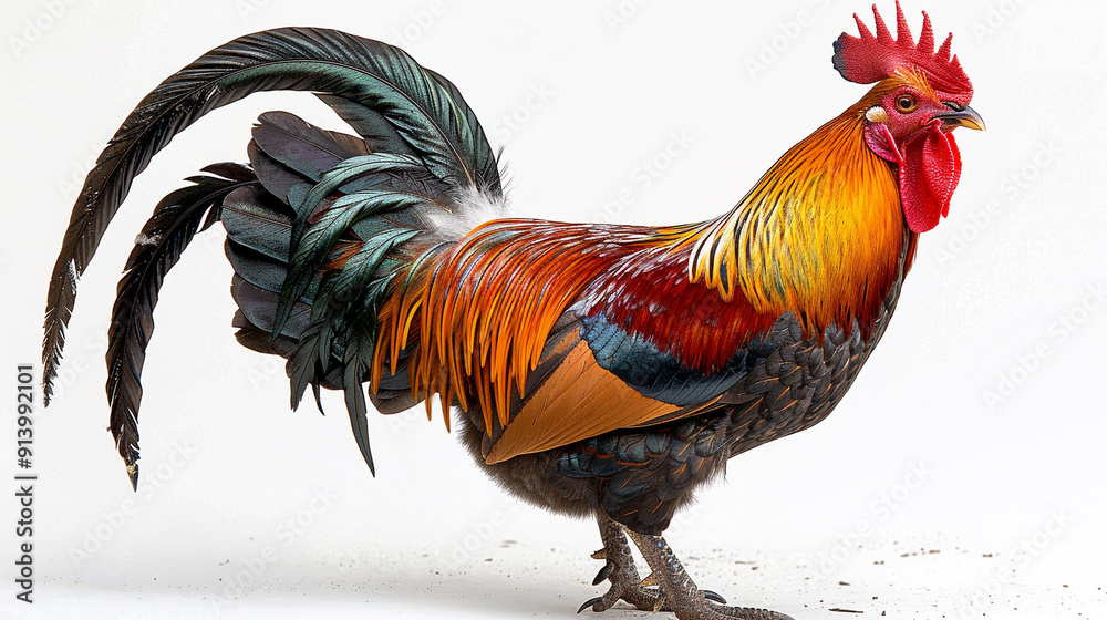 Fototapeta premium a rooster with a bright red comb