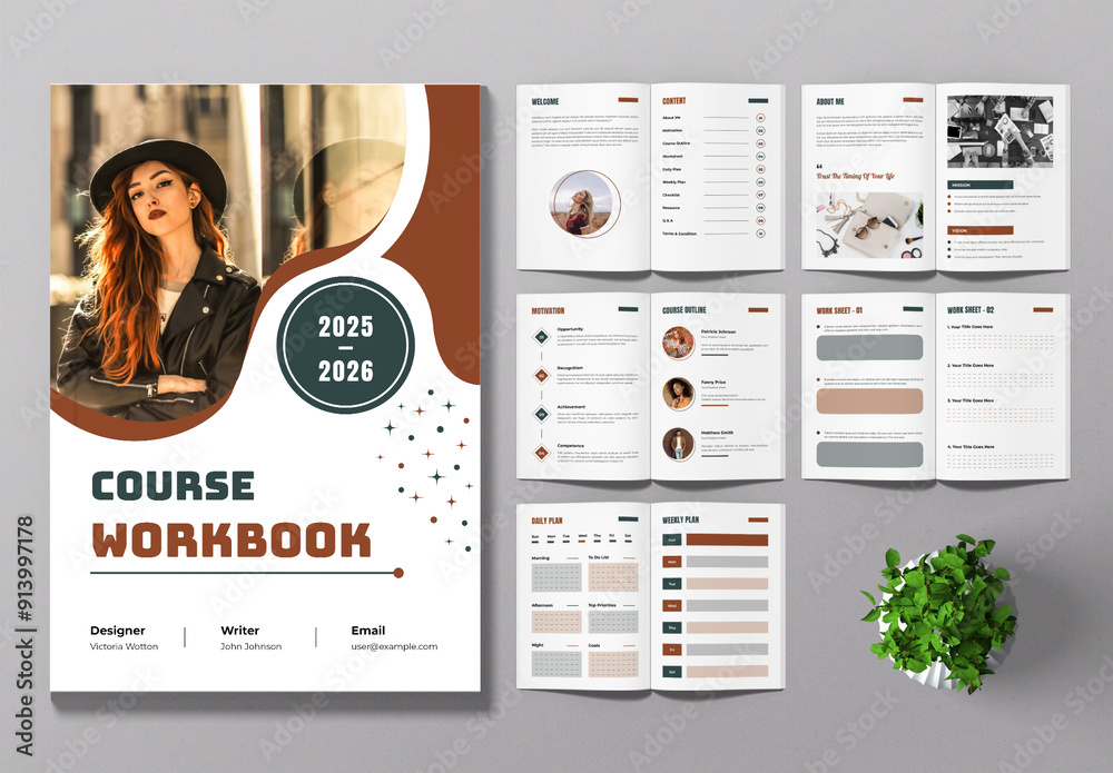 Course Workbook Layout Stock Template | Adobe Stock