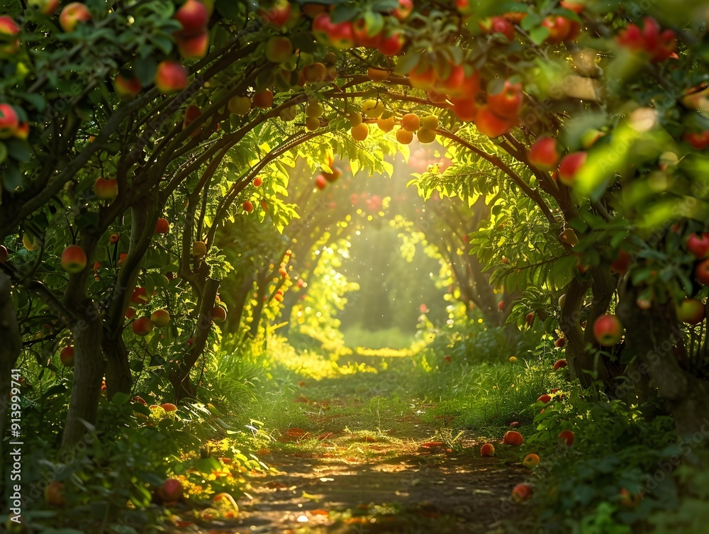 Enchanting Vine Covered Arch in Radiant Apple Orchard Woodland Enchanting Vine Covered Arch in Radiant Apple Orchard Woodland