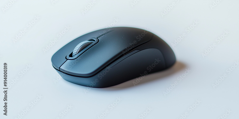Photo of a wireless computer mouse on a white background, close-up image emphasizing its sleek and modern design.
Photo of a wireless computer mouse on a white background, close-up image emphasizing its sleek and modern design.