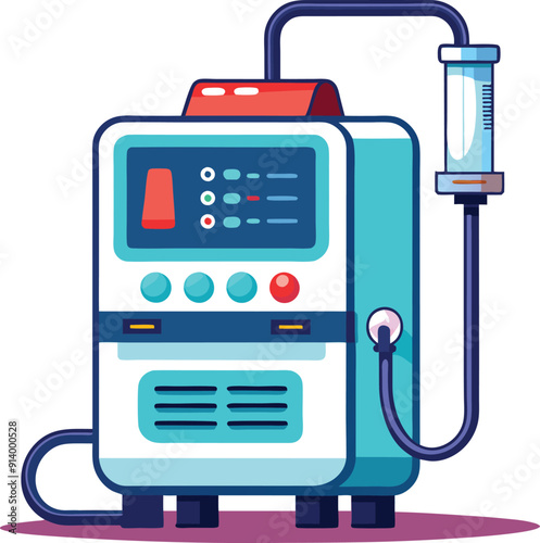 Medical ventilator machine colorful editable vector
