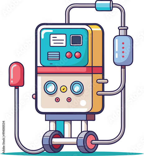 Medical ventilator machine colorful editable vector
