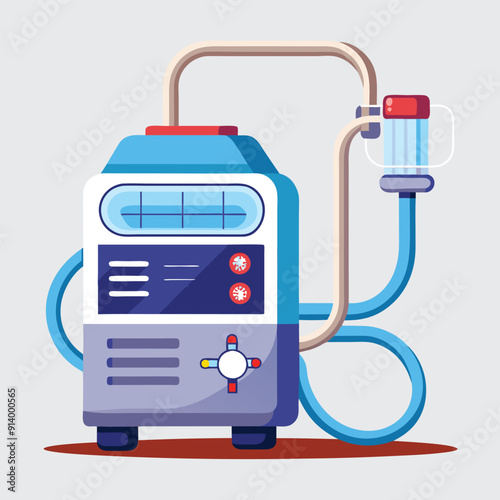 Medical ventilator machine colorful editable vector
