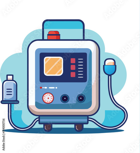 Medical ventilator machine colorful editable vector
