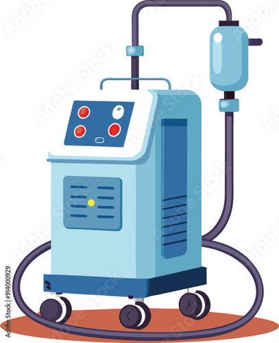 Medical ventilator machine colorful editable vector
