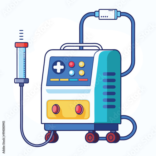 Medical ventilator machine colorful editable vector
