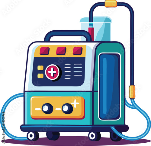 Medical ventilator machine colorful editable vector

