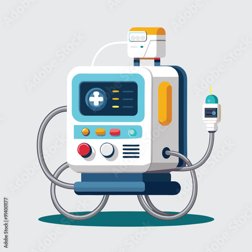 Medical ventilator machine colorful editable vector
