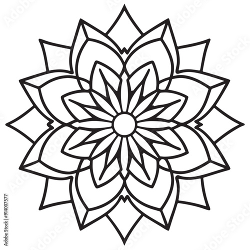 Blossom Mandala Shape. Circular pattern in form of mandala, tattoo, decoration. Decorative ornament in ethnic oriental style.