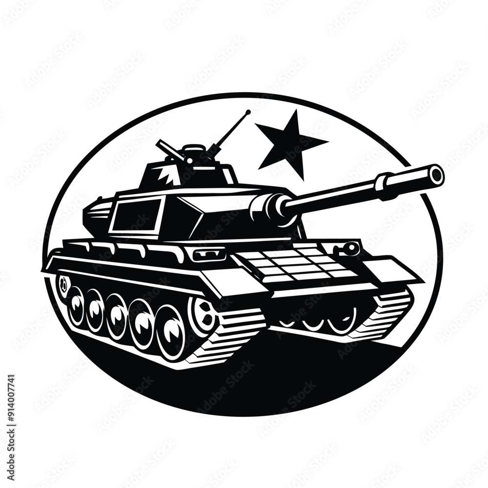 Military Tank Silhouette Vector