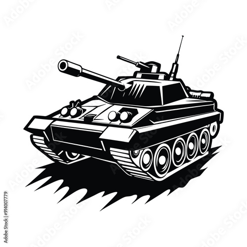 Military Tank Silhouette Vector