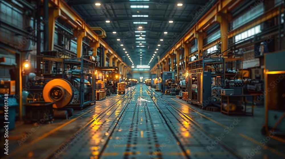 Industrial Factory Interior with Machinery and Lighting Industrial Factory Interior with Machinery and Lighting