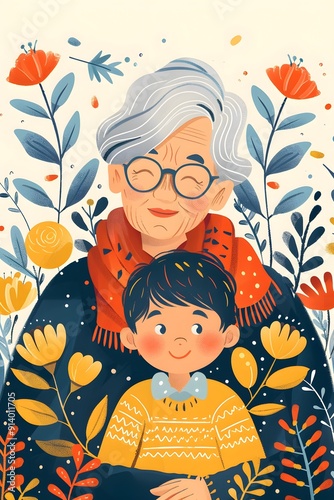 Golden Years: Grandma and Grandson Celebration Card