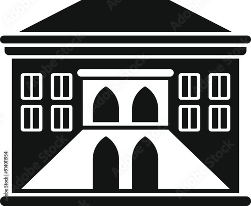 Ponte vecchio bridge building icon in glyph style, suitable for florence, italy, travel, and tourism related designs