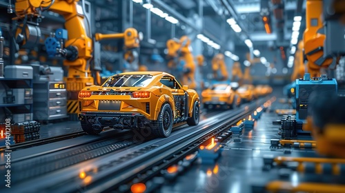 Car Manufacturing: Assembly Line Automation in a Modern Factory