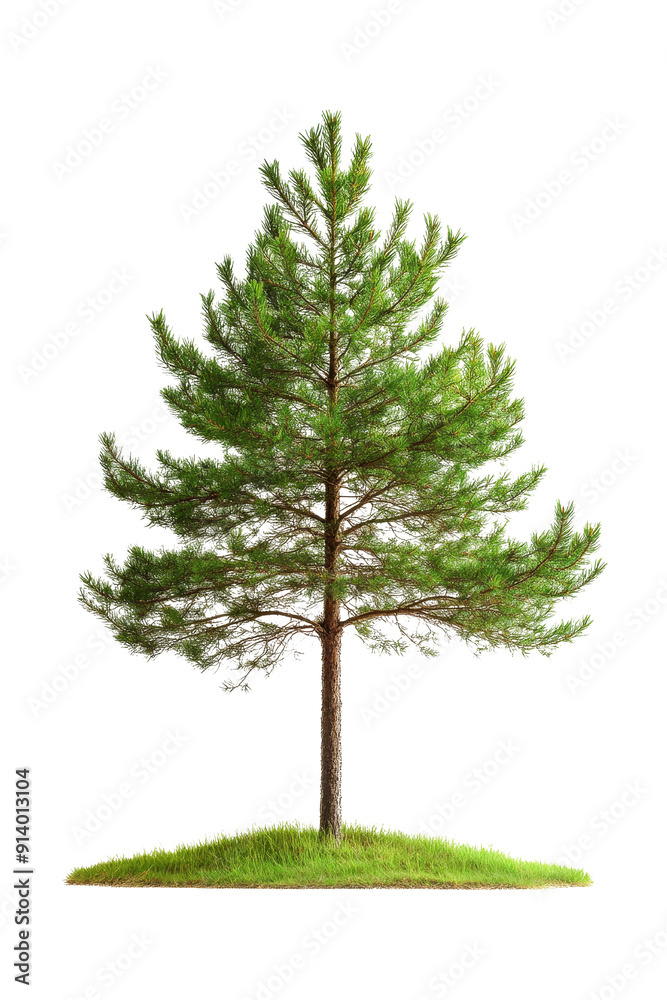 Single Pine Tree with Green Grass Single Pine Tree with Green Grass