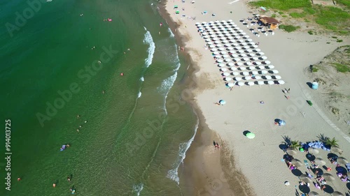 Drone view of Nestinarka Beach near town of Tsarevo, Burgas Region, Bulgaria photo