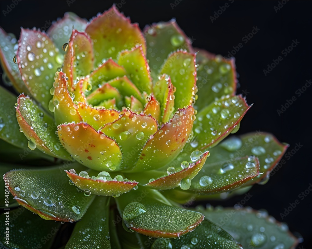 Exquisite Macro Shot of a Succulent Plant Showcasing its Water Storing Cells and Textured Foliage Exquisite Macro Shot of a Succulent Plant Showcasing its Water Storing Cells and Textured Foliage