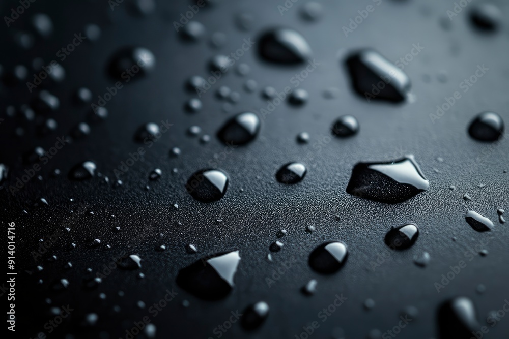 Water droplets on dark cover background. Water droplets concept whit generative ai Water droplets on dark cover background. Water droplets concept whit generative ai