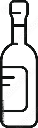 Simple line icon of a glass wine bottle, evoking concepts of winemaking, the beverage industry, and the production of alcoholic drinks