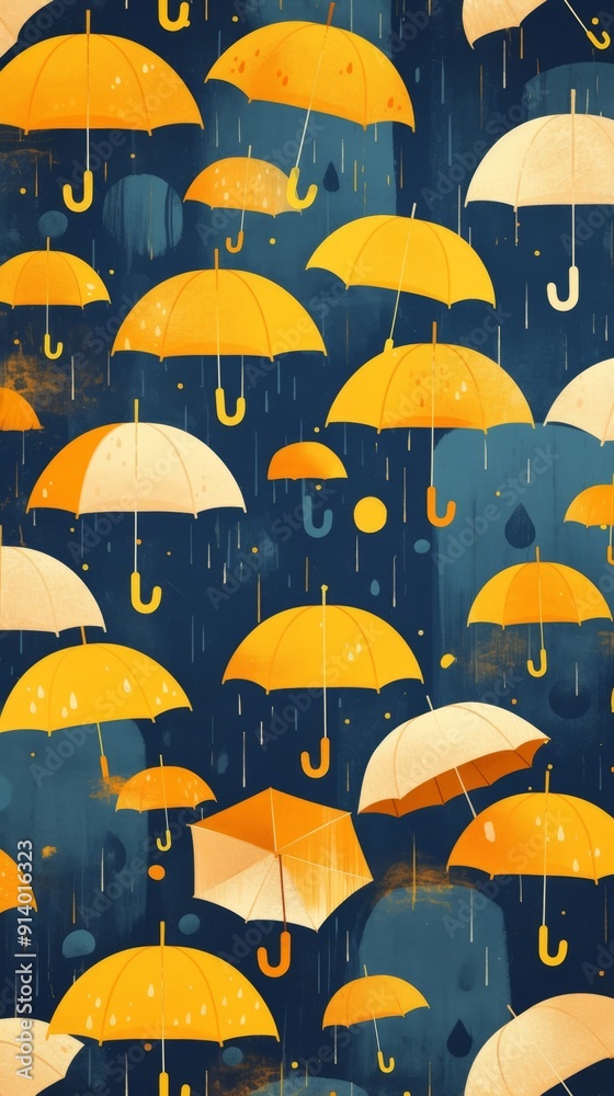 Obraz premium Creative Seamless Raindrop Pattern: Decorative Gift Box Wrapping Paper Design. Abstract Summer Wallpaper with Fresh Motif for Packaging and Marketing. AI-Generated 4K High-Resolution Background Featur