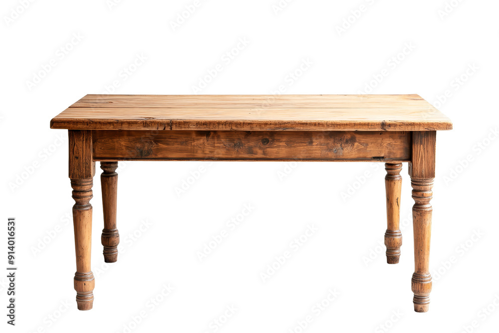 Rustic Wooden Table with Turned Legs Rustic Wooden Table with Turned Legs