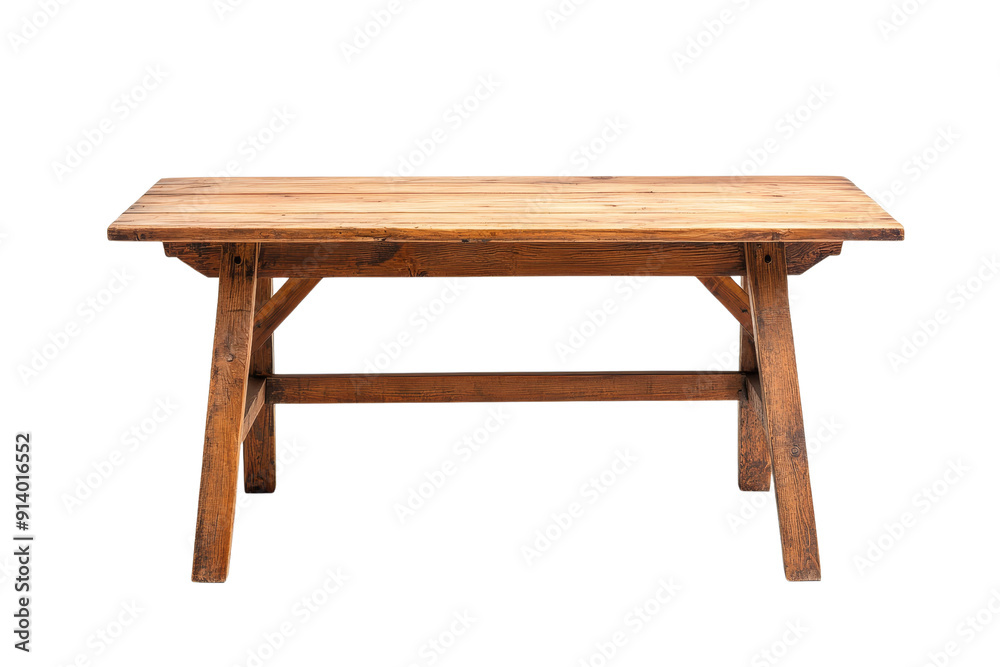 Rustic Wooden Table with Isolated Rustic Wooden Table with Isolated