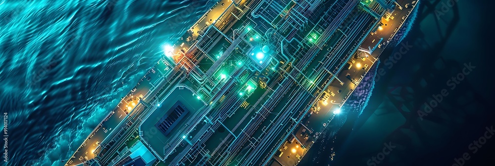 Fototapeta premium Machine learning algorithms for predicting and managing maintenance schedules for heavy ships 