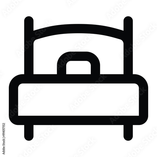 Simple Single Bed icon. The icon can be used for websites, print templates, presentation templates, illustrations, etc