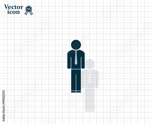 Dark colored vector icon with shadow on a light checkered background