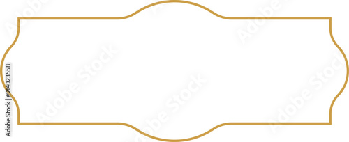 Gold Line Label Horizontal Frame Isolated Element