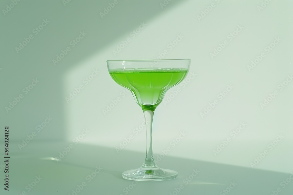 Green margarita cocktail with ice cubes and lime slices isolated watercolor drink illustration Green margarita cocktail with ice cubes and lime slices isolated watercolor drink illustration