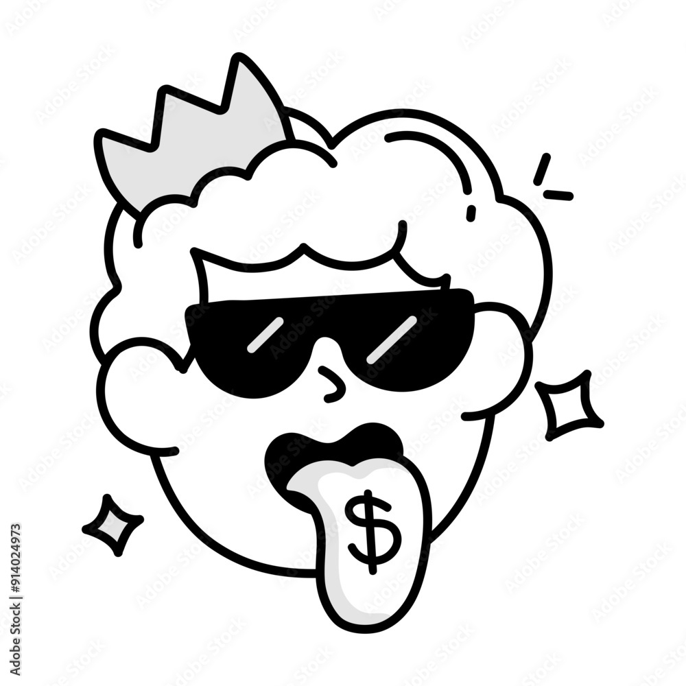 Covetous character icon in doodle style
Covetous character icon in doodle style
