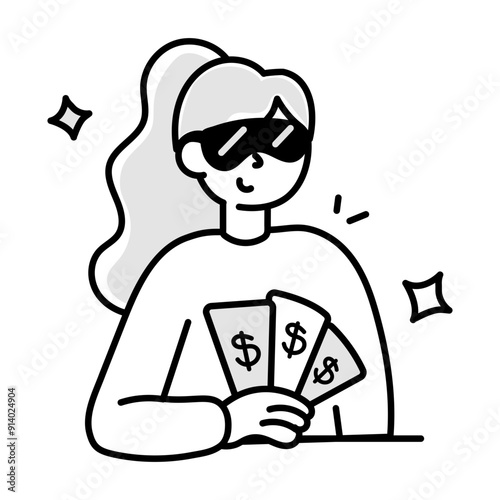 Lavish lifestyle icon in doodle style 

