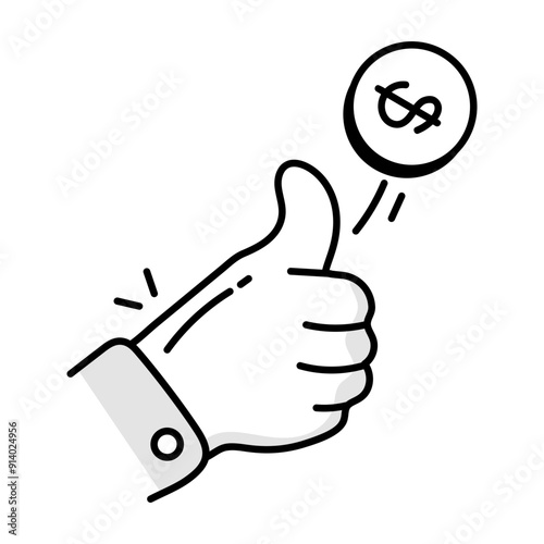Money toss icon in drawing style 

